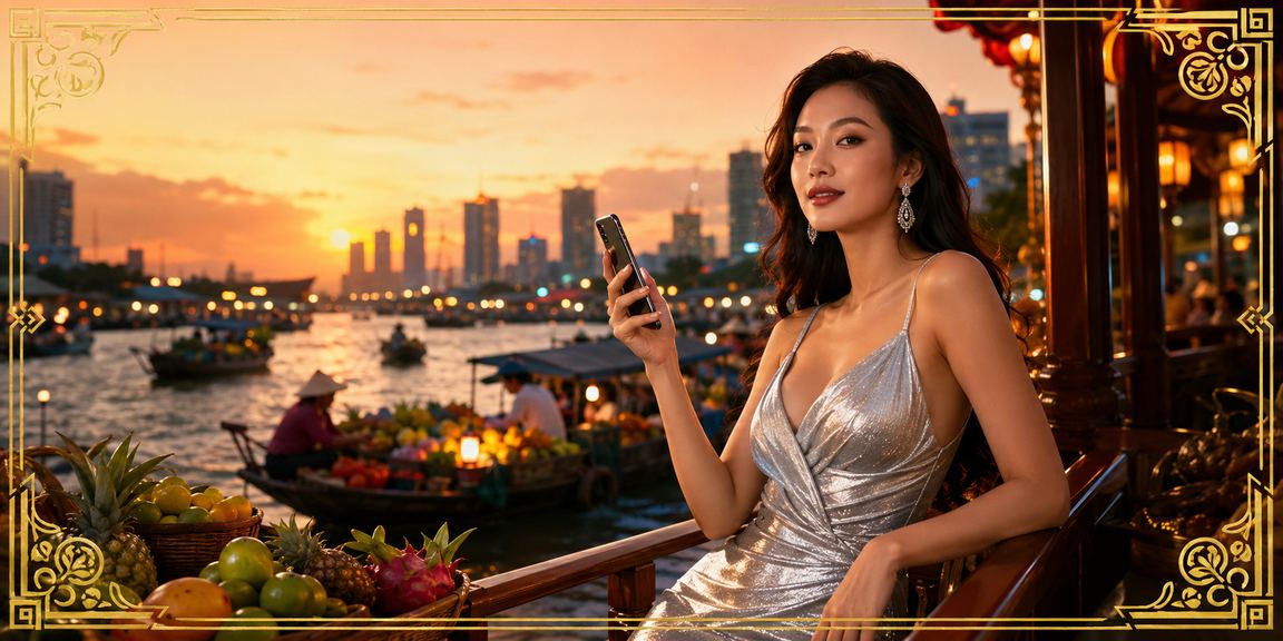 Người chơi tham gia lễ hội giải trí casino qua thiết bị di động tại vùng Mekong